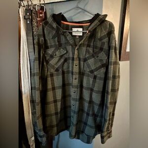 Legendary Whitetails Hooded Dark Gray Plaid Shirt Jacket